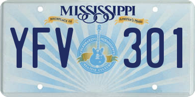 MS license plate YFV301