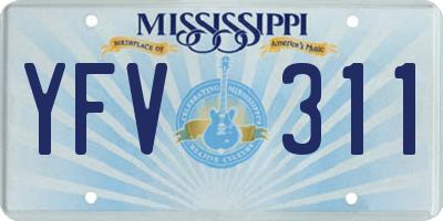 MS license plate YFV311