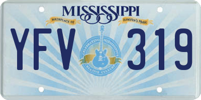 MS license plate YFV319