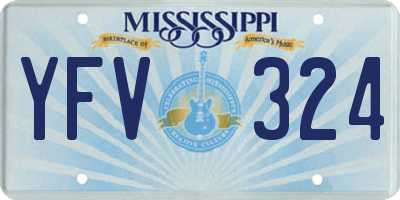 MS license plate YFV324