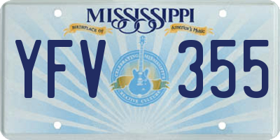 MS license plate YFV355