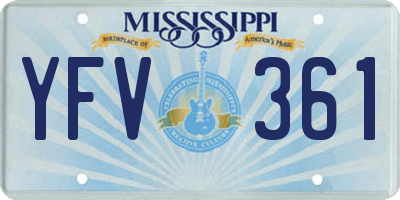 MS license plate YFV361