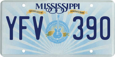 MS license plate YFV390