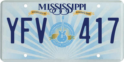 MS license plate YFV417