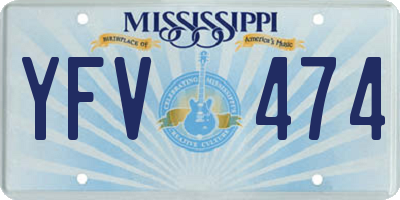 MS license plate YFV474