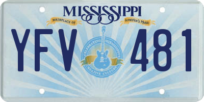MS license plate YFV481