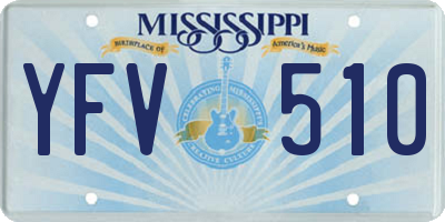 MS license plate YFV510