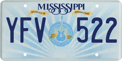 MS license plate YFV522