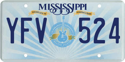 MS license plate YFV524