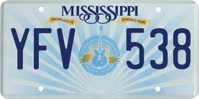 MS license plate YFV538