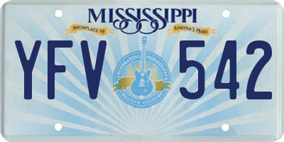 MS license plate YFV542