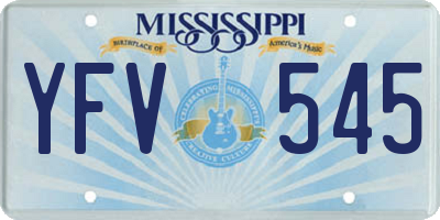 MS license plate YFV545
