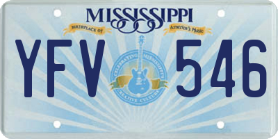 MS license plate YFV546