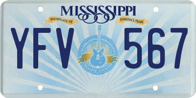 MS license plate YFV567