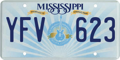 MS license plate YFV623