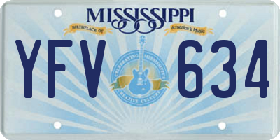 MS license plate YFV634