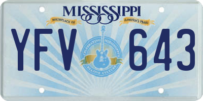 MS license plate YFV643