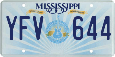 MS license plate YFV644