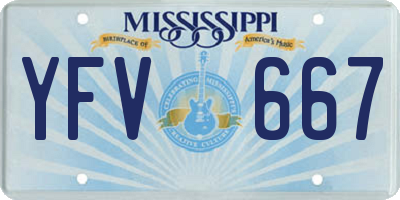 MS license plate YFV667