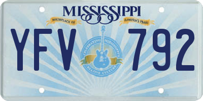 MS license plate YFV792