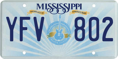 MS license plate YFV802