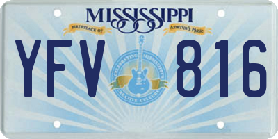MS license plate YFV816