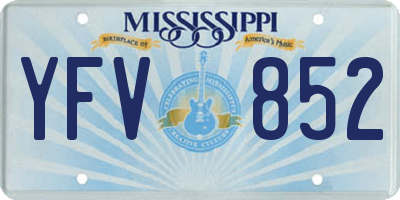 MS license plate YFV852