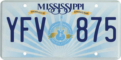 MS license plate YFV875