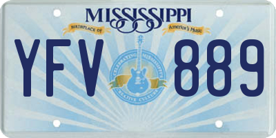 MS license plate YFV889