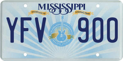 MS license plate YFV900