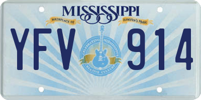 MS license plate YFV914