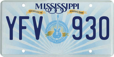 MS license plate YFV930
