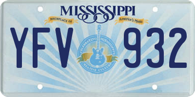 MS license plate YFV932