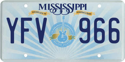 MS license plate YFV966