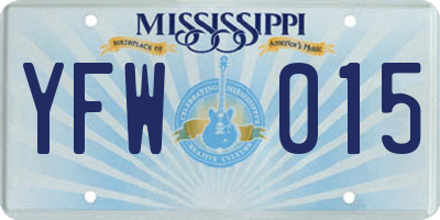 MS license plate YFW015