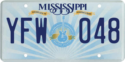 MS license plate YFW048