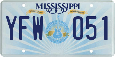 MS license plate YFW051