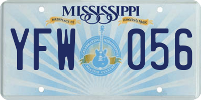 MS license plate YFW056