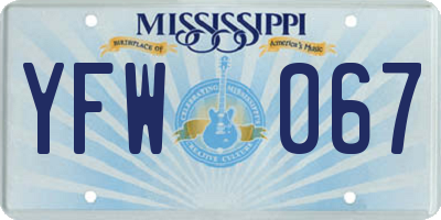 MS license plate YFW067