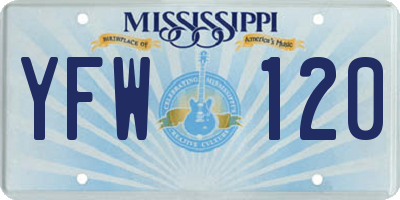 MS license plate YFW120
