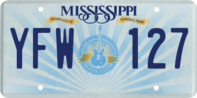 MS license plate YFW127