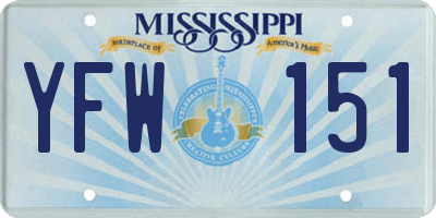 MS license plate YFW151