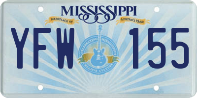 MS license plate YFW155