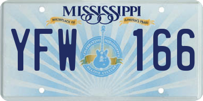 MS license plate YFW166