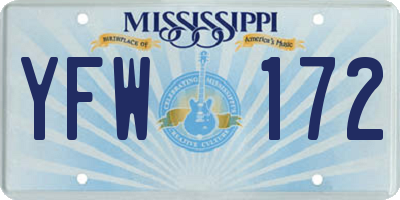 MS license plate YFW172