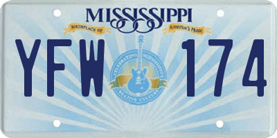 MS license plate YFW174
