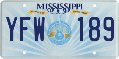MS license plate YFW189