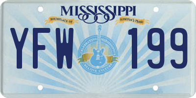MS license plate YFW199