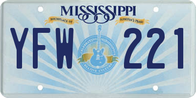 MS license plate YFW221