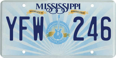 MS license plate YFW246